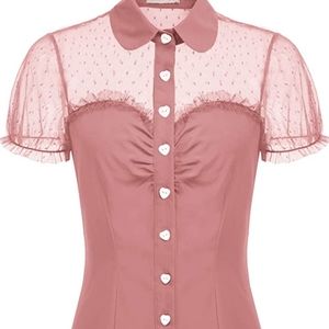 Vintage style pink blouse 👚